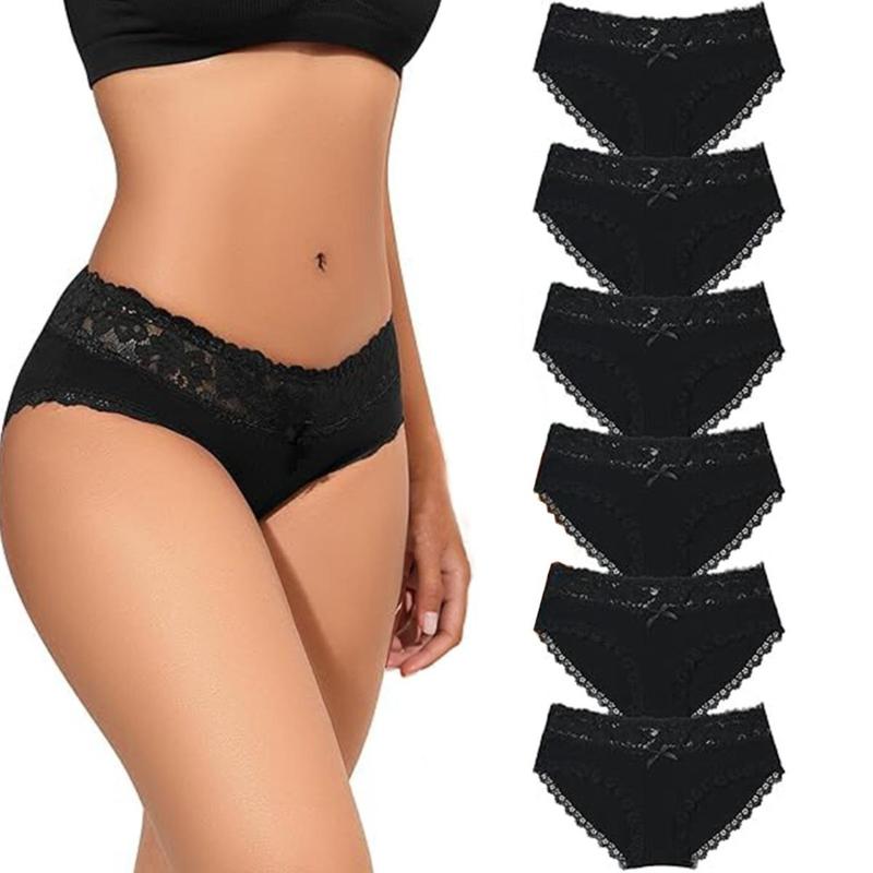 LEVAO Cotton Lace Bikini Underwear for Women, 6-Pack🔥 Buy 6 for just $14.99 | Super Deal: 6 for only $14.99