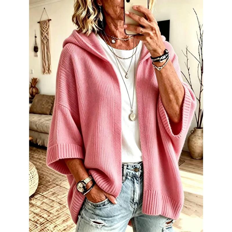Hooded Open-Front Cardigan Women Cotton Blend 🔥 BUY 6 FOR $23.99 | BEST VALUE: 6 FOR ONLY $23.99