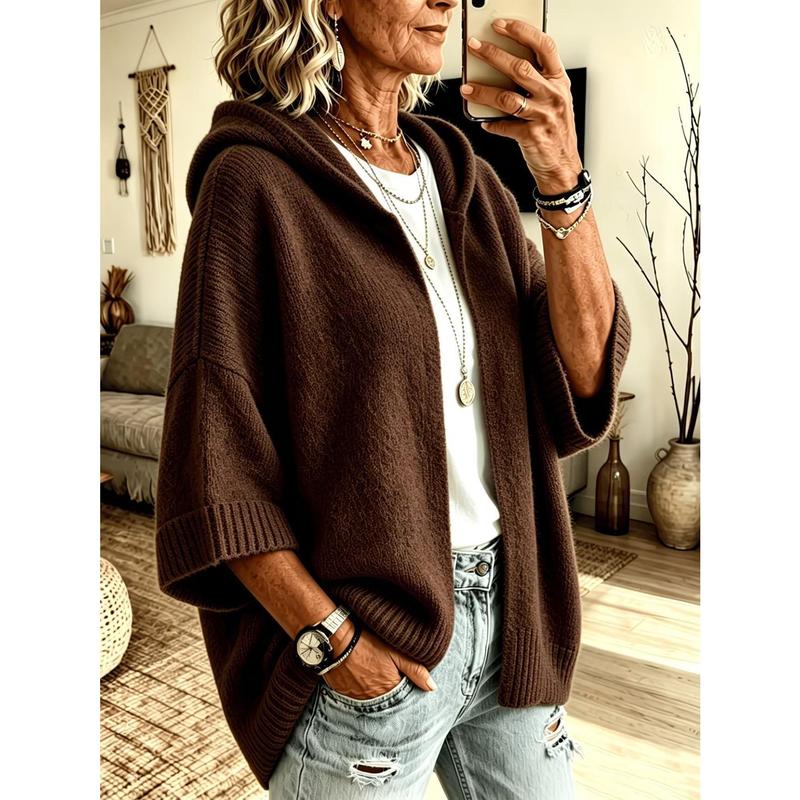 Hooded Open-Front Cardigan Women Cotton Blend 🔥 BUY 6 FOR $23.99 | BEST VALUE: 6 FOR ONLY $23.99