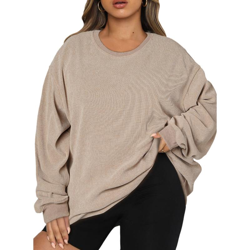 Aleumdr Women's Plus Size Oversized Corduroy Polyester Sweatshirt 🔥 BUY 7 FOR $17.99 | BEST VALUE: 19 FOR ONLY $25.99  