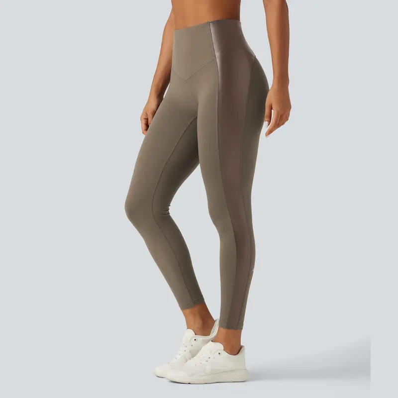 High Waisted Stretchy PU Tummy Control Yoga Leggings with Pocket🔥 BUY 7 FOR $17.99 | BEST VALUE: 11 FOR ONLY $24.99