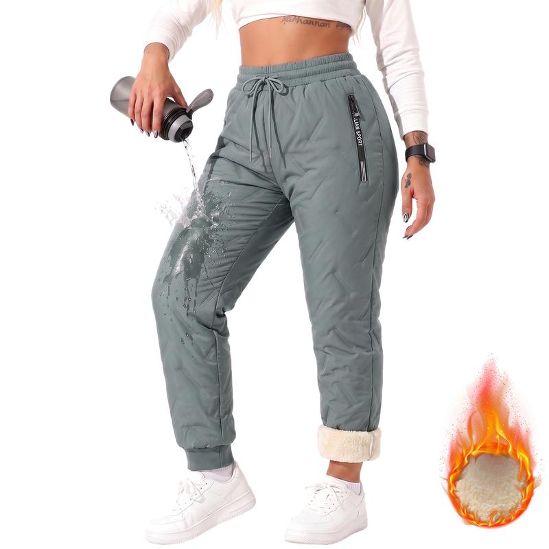 JOGWAVE Women's Polyester Fleece-Lined Mid-Waist Pants
