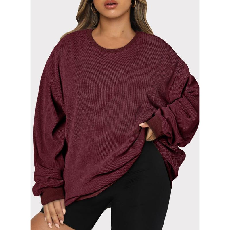 Aleumdr Women's Plus Size Oversized Corduroy Polyester Sweatshirt 🔥 BUY 7 FOR $17.99 | BEST VALUE: 19 FOR ONLY $25.99  