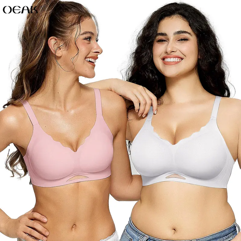 🔥 LIMITED-TIME SALE | 6 PCS ONLY $26.99! OEAK Women’s Seamless Wireless Push-Up Bra – Soft V-Neck, Wavy Neckline & Full Coverage for All-Day Comfort 💕