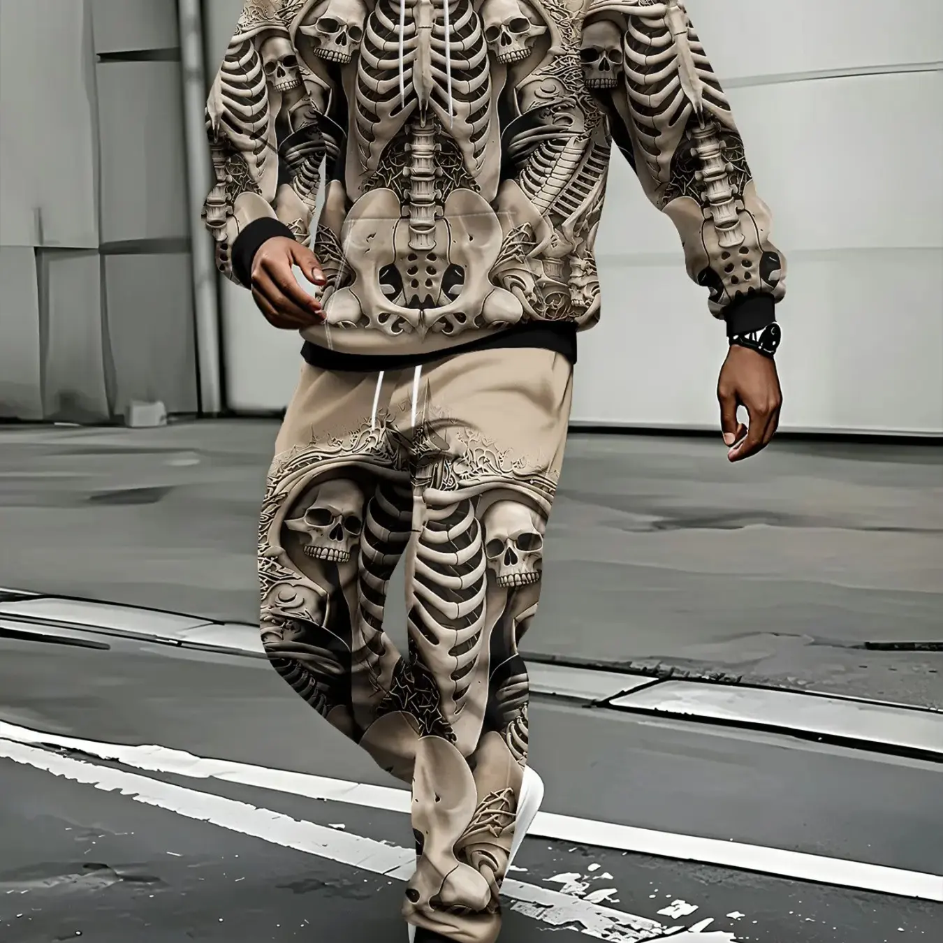 Men's Halloween Skeleton Print Hoodie and Pants Set, Casual Outdoor Wear🔥BUY 4 FOR $23.99 | BEST VALUE: 8 FOR ONLY 33.99