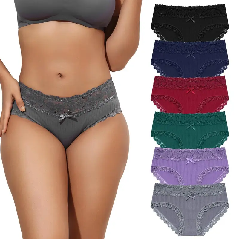 LEVAO Cotton Lace Bikini Underwear for Women, 6-Pack🔥 Buy 6 for just $14.99 | Super Deal: 6 for only $14.99