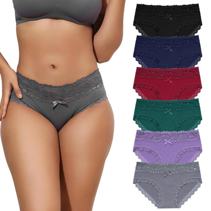 LEVAO Cotton Lace Bikini Underwear for Women, 6-Pack🔥 Buy 6 for just $14.99 | Super Deal: 6 for only $14.99