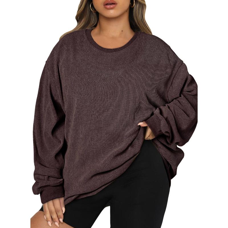 Aleumdr Women's Plus Size Oversized Corduroy Polyester Sweatshirt 🔥 BUY 7 FOR $17.99 | BEST VALUE: 19 FOR ONLY $25.99  