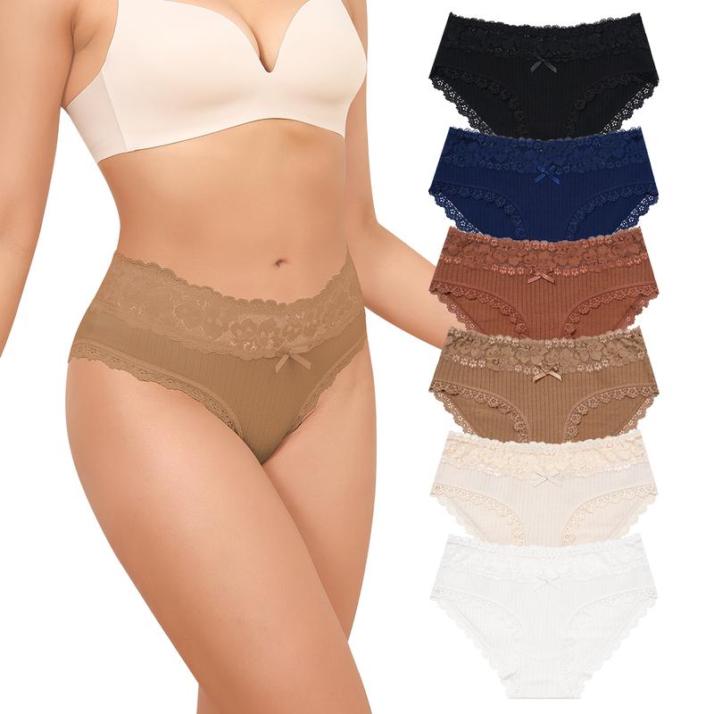 LEVAO Cotton Lace Bikini Underwear for Women, 6-Pack🔥 Buy 6 for just $14.99 | Super Deal: 6 for only $14.99