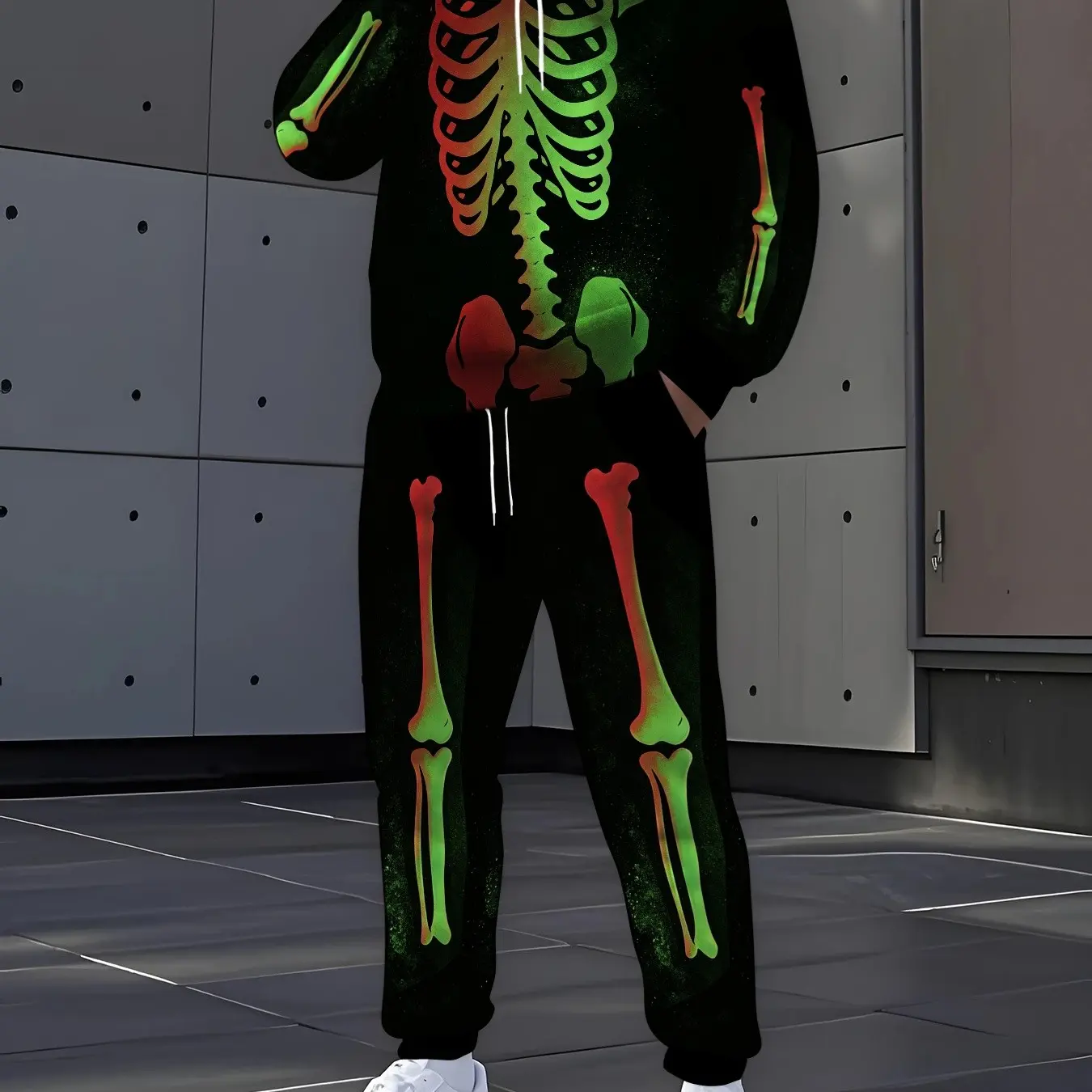 Men's Halloween Skeleton Print Hoodie and Pants Set, Casual Outdoor Wear🔥BUY 4 FOR $23.99 | BEST VALUE: 8 FOR ONLY 33.99