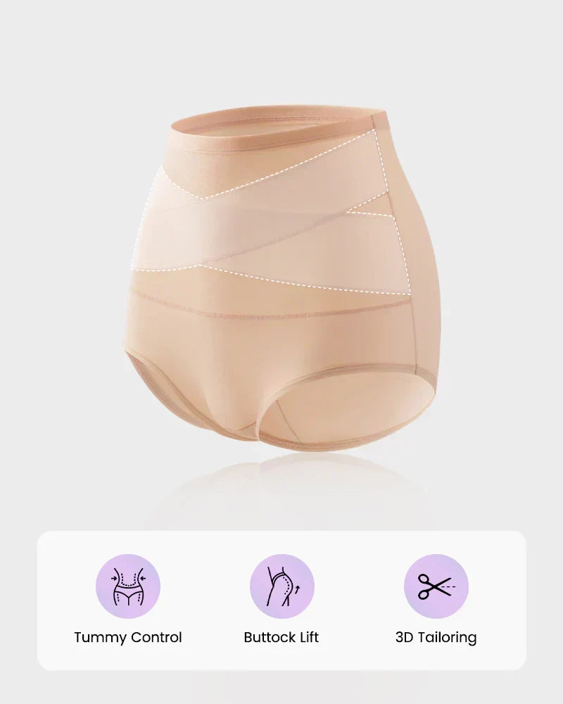 Plus-Size High-Waist Cross Tummy Control Panties 🔥 Buy 5 for just $23.99 | Super Deal: 5 for only $23.99