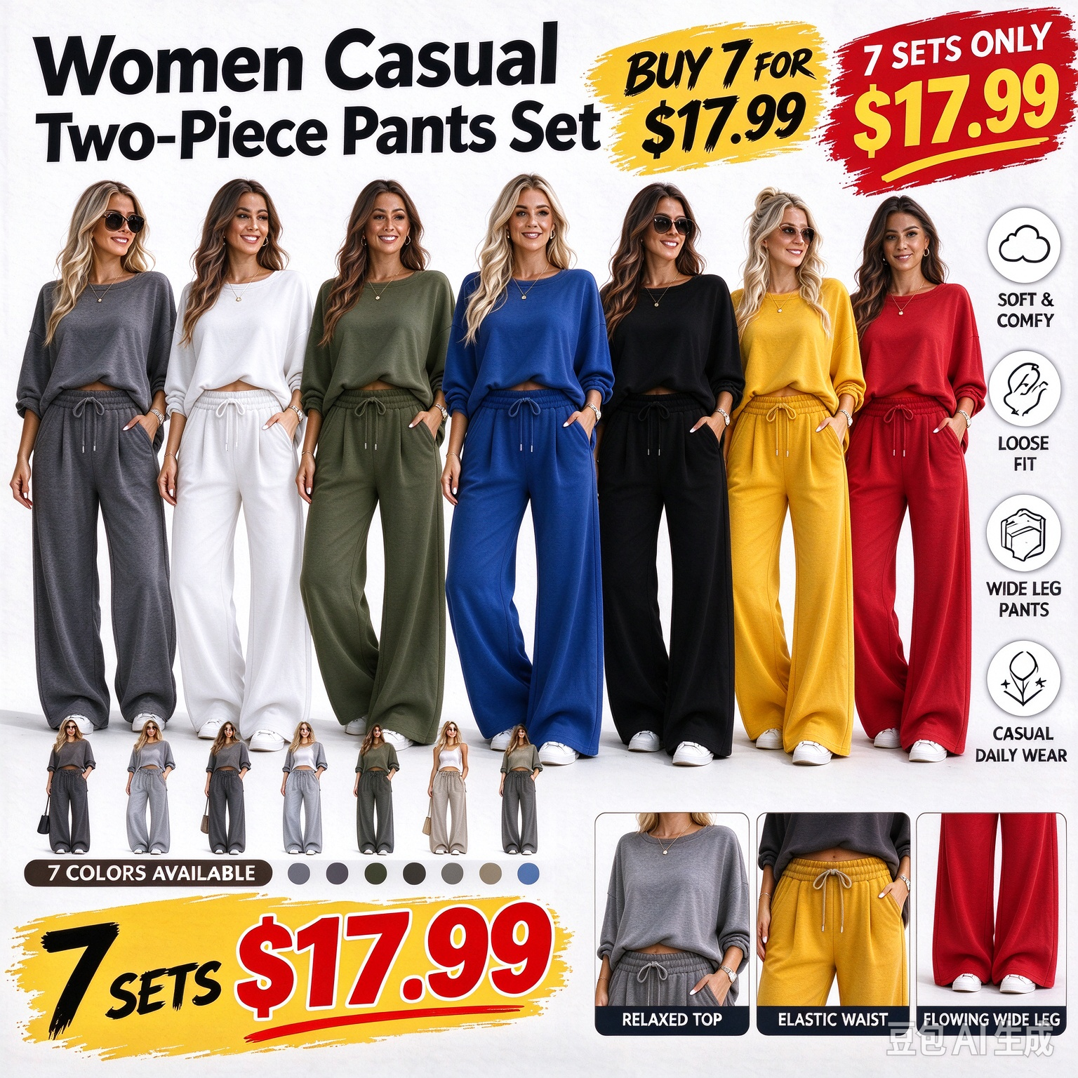 🍂Women Casual Two-Piece Pants Set  🔥 BUY 7 FOR $17.99 | BEST VALUE: 7 FOR ONLY $17.99