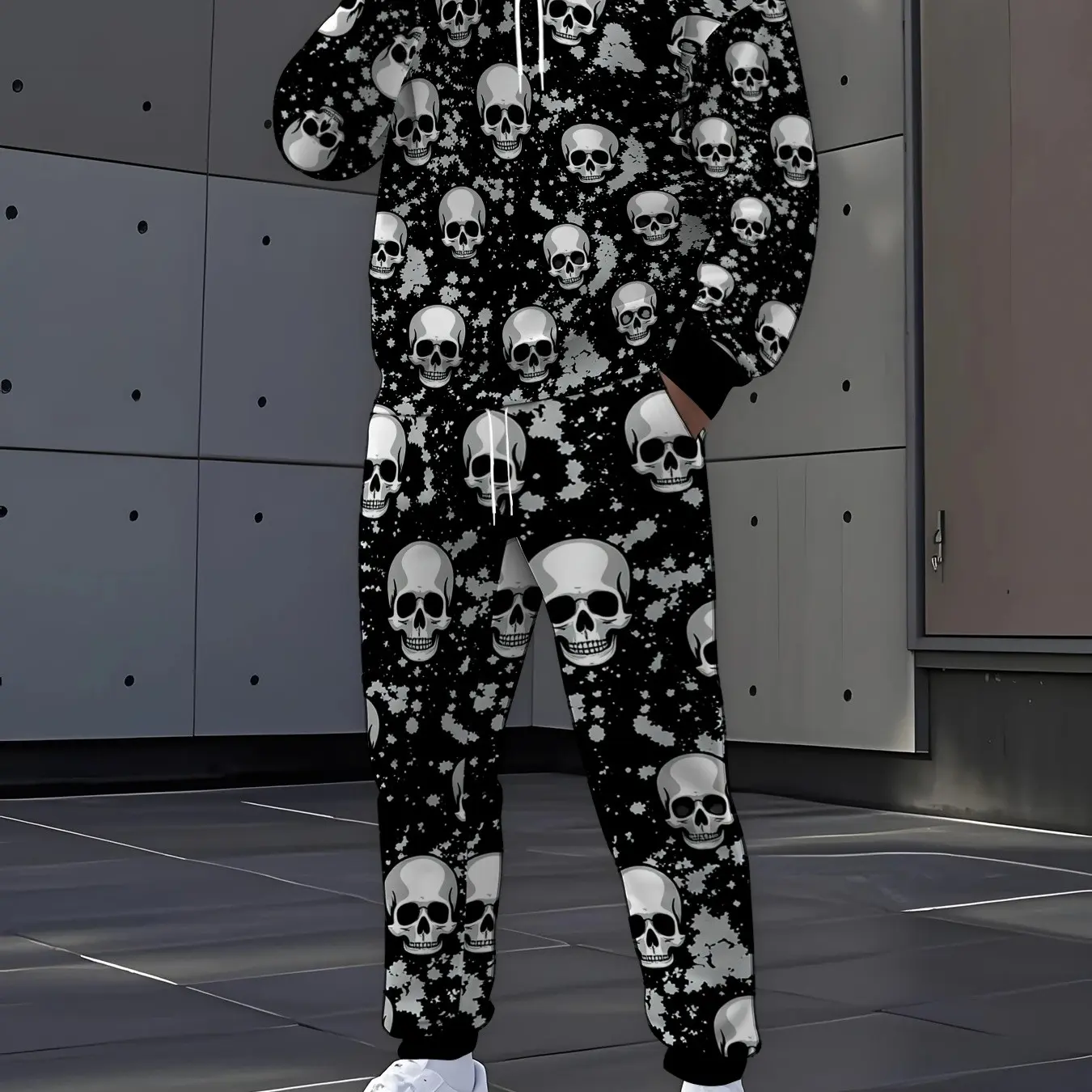 Men's Halloween Skeleton Print Hoodie and Pants Set, Casual Outdoor Wear🔥BUY 4 FOR $23.99 | BEST VALUE: 8 FOR ONLY 33.99