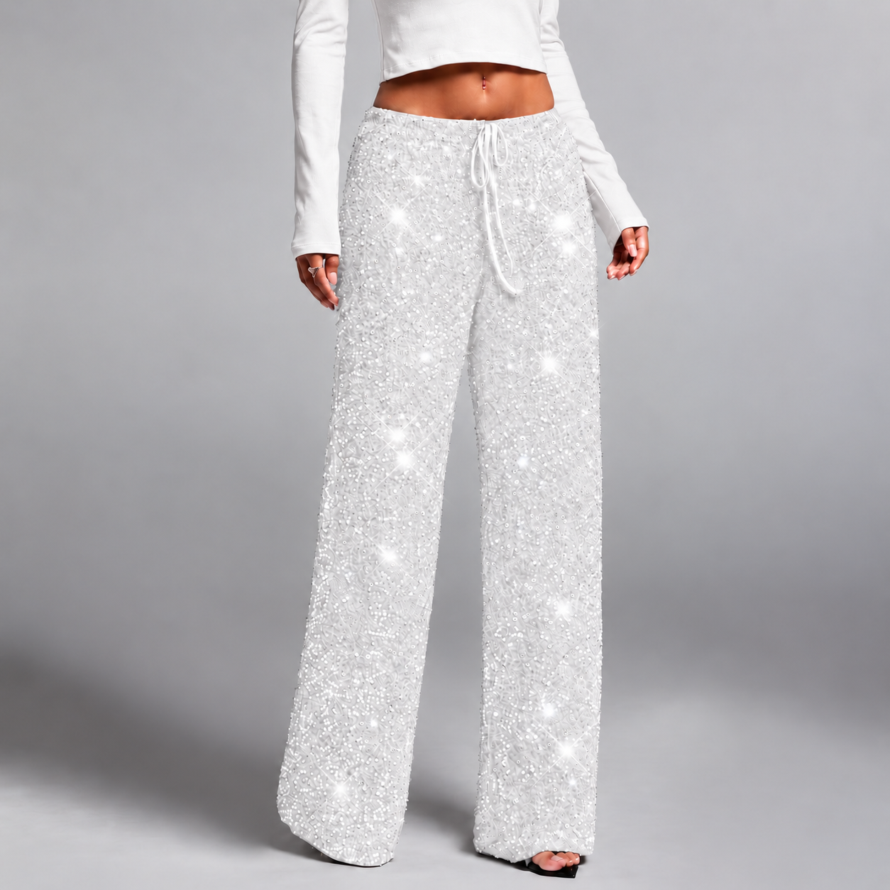 👖Women's Sequin Sparkle Elastic Waist Straight-Leg Pants🔥BUY 3 FOR $20.99 | BEST VALUE: 3 FOR ONLY $20.99