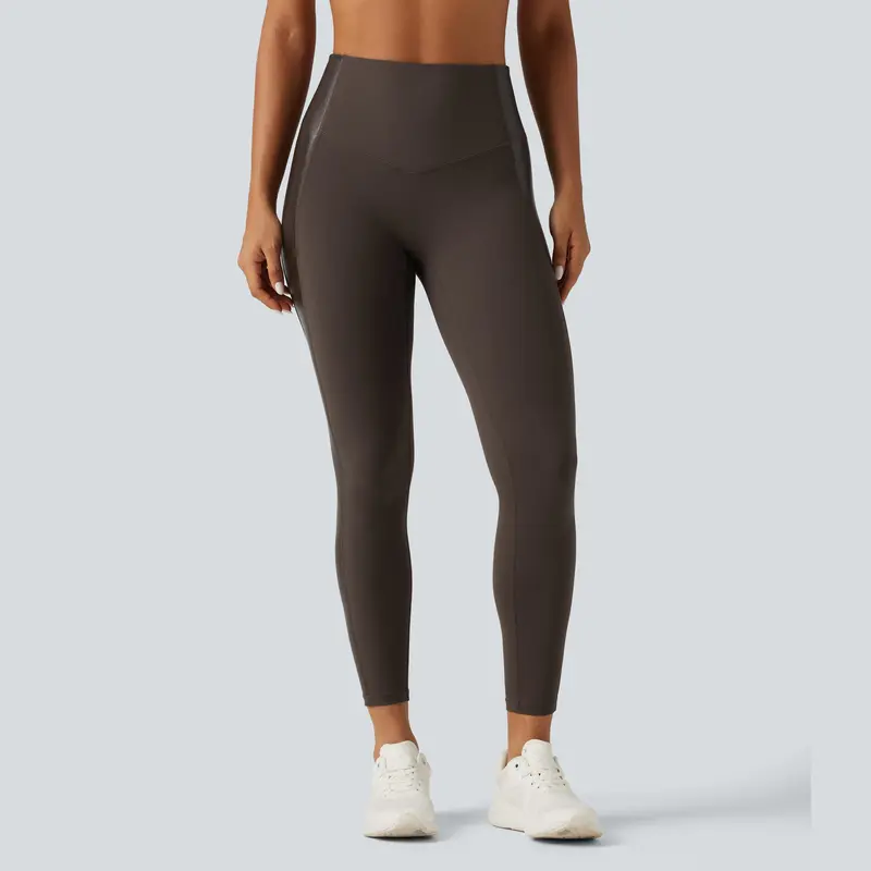 High Waisted Stretchy PU Tummy Control Yoga Leggings with Pocket🔥 BUY 7 FOR $17.99 | BEST VALUE: 11 FOR ONLY $24.99