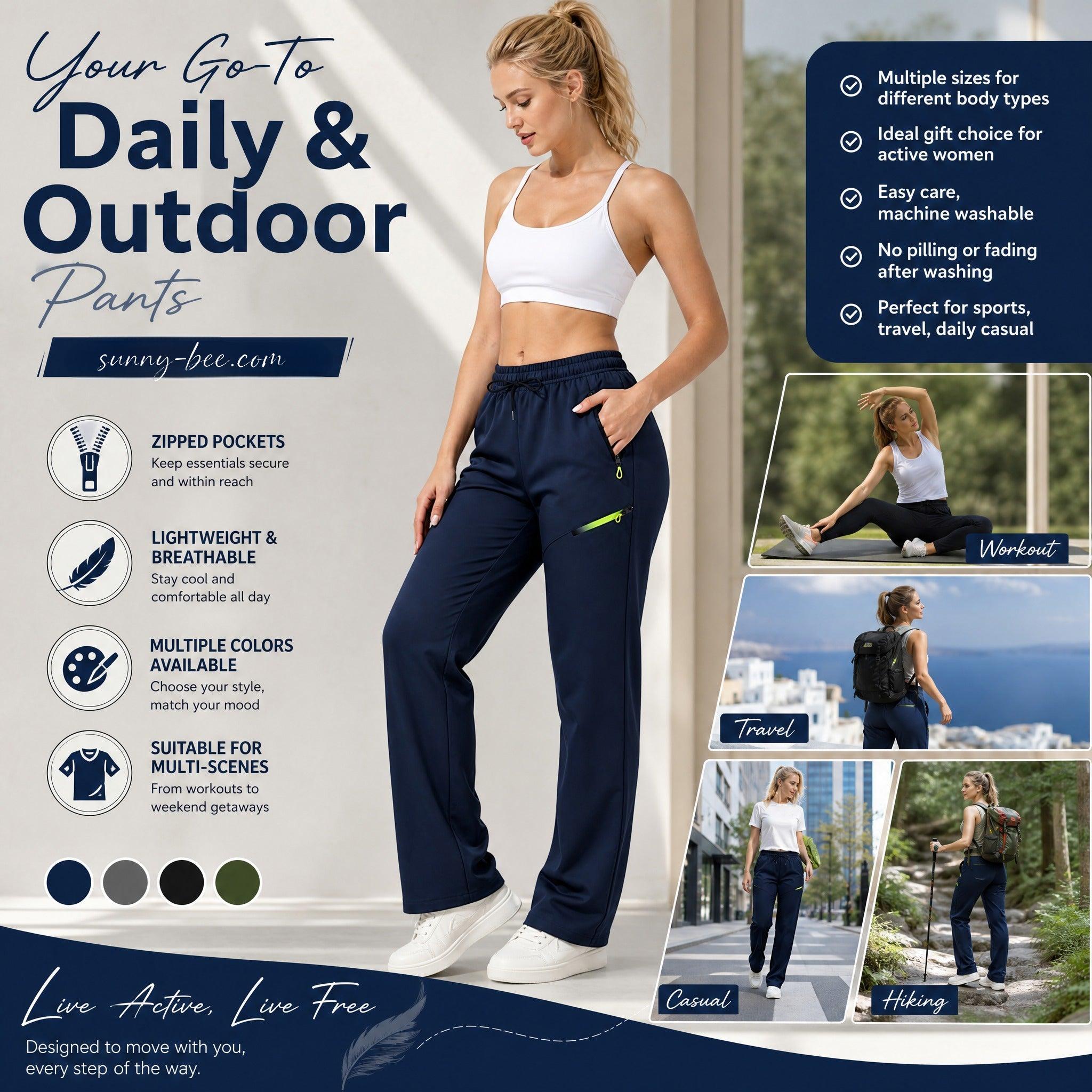 👖 Women’s Straight-Leg Cargo Trousers – Elastic Waist, 6-Pocket Casual Pants 🔥 BUY 4 FOR $15.99 | BEST VALUE: 4 FOR ONLY $15.99 ✨