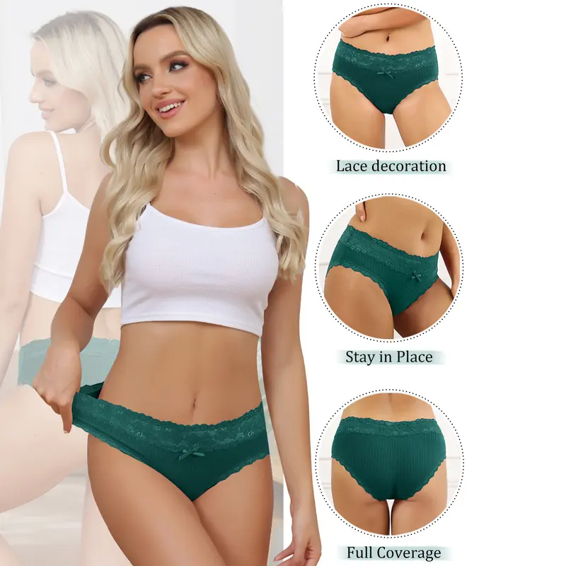 LEVAO Cotton Lace Bikini Underwear for Women, 6-Pack🔥 Buy 6 for just $14.99 | Super Deal: 6 for only $14.99