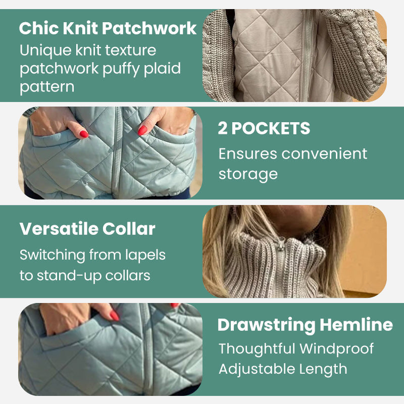 Women's Knit Patchwork Puffy Jacket🔥 BUY 5 FOR $23.99 | BEST VALUE: 5 FOR ONLY $23.99