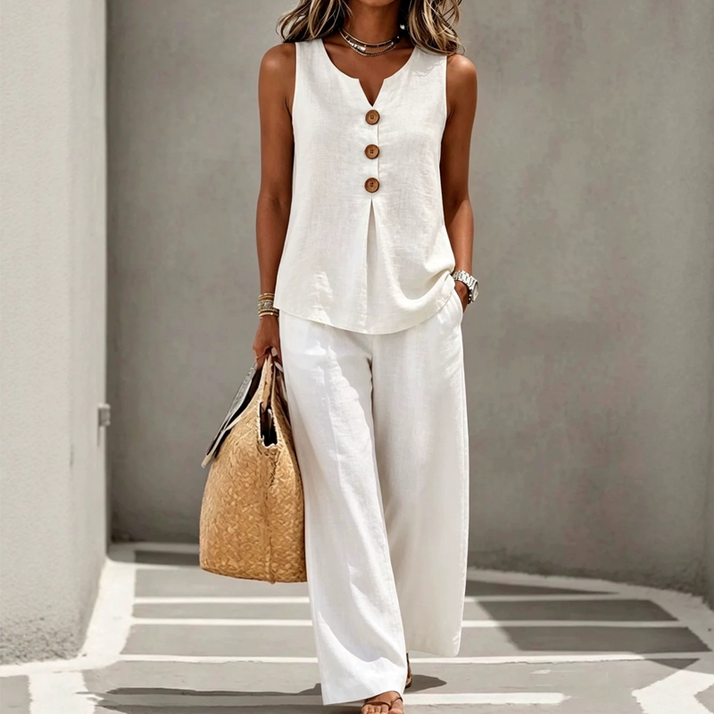💗 Women’s Sleeveless Button Top & Loose Pants Set 🔥 BUY 8 FOR $29.90 | BEST VALUE: 8 FOR ONLY $29.90