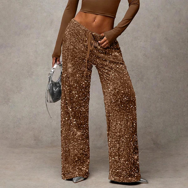 👖Women's Sequin Sparkle Elastic Waist Straight-Leg Pants🔥BUY 3 FOR $20.99 | BEST VALUE: 3 FOR ONLY $20.99