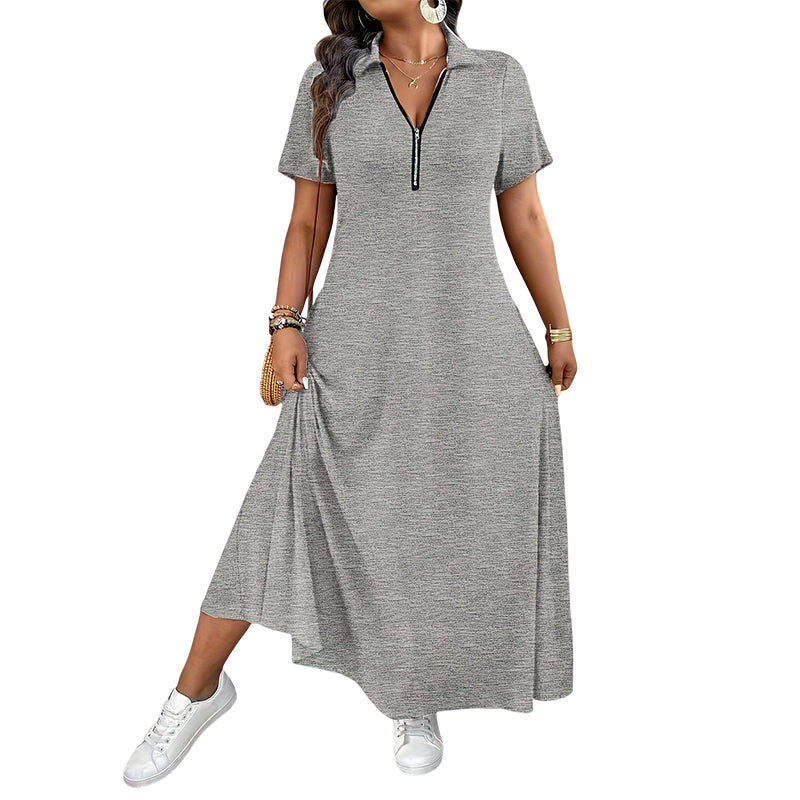 ⌛ Limited-Time Offer – Women’s Casual Solid Color Zipper Maxi Dress 💃 🔥 BUY 6 FOR $23.99 | BEST VALUE: 6 FOR ONLY $23.99