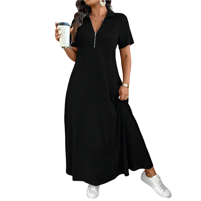 ⌛ Limited-Time Offer – Women’s Casual Solid Color Zipper Maxi Dress 💃 🔥 BUY 6 FOR $23.99 | BEST VALUE: 6 FOR ONLY $23.99