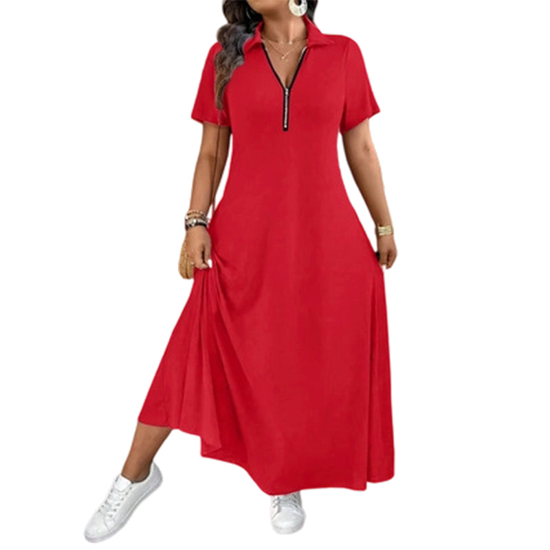 ⌛ Limited-Time Offer – Women’s Casual Solid Color Zipper Maxi Dress 💃 🔥 BUY 6 FOR $23.99 | BEST VALUE: 6 FOR ONLY $23.99