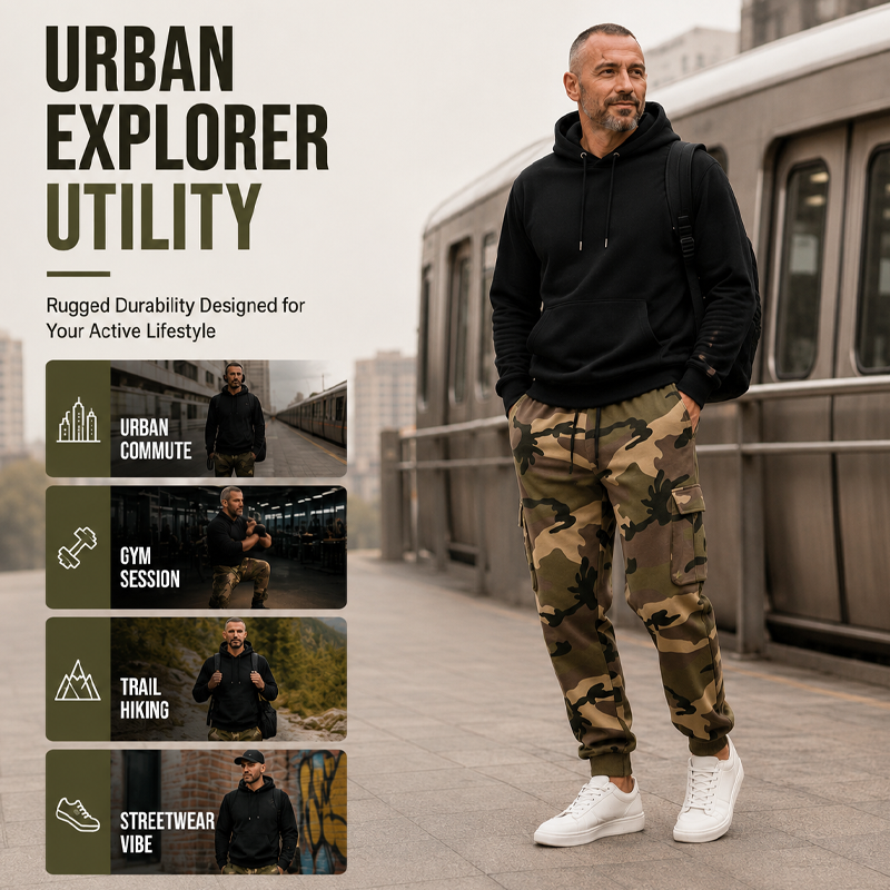 👖 Men's Camouflage Drawstring Athletic Cargo Pants 🔥 BUY 4 FOR $19.99 | BEST VALUE: 4 FOR ONLY $19.99