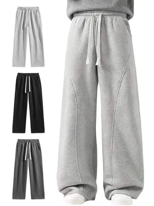 Summervibes Men's Drawstring Wide-Leg Pants