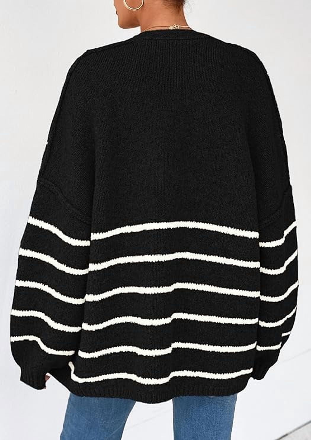 Womens Oversized Cardigan Sweaters Fall Long Lantern Sleeve Knit Open Front Lightweight Sweater