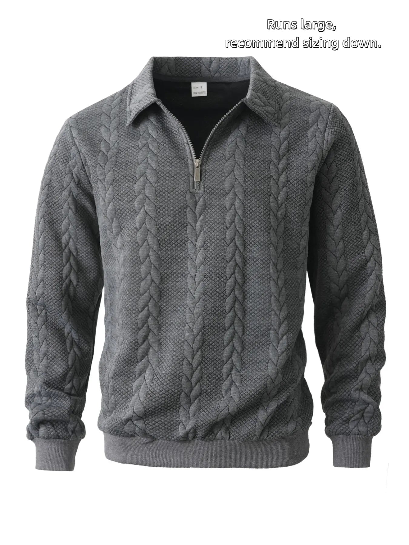 Men's textured half zip polo knitwear