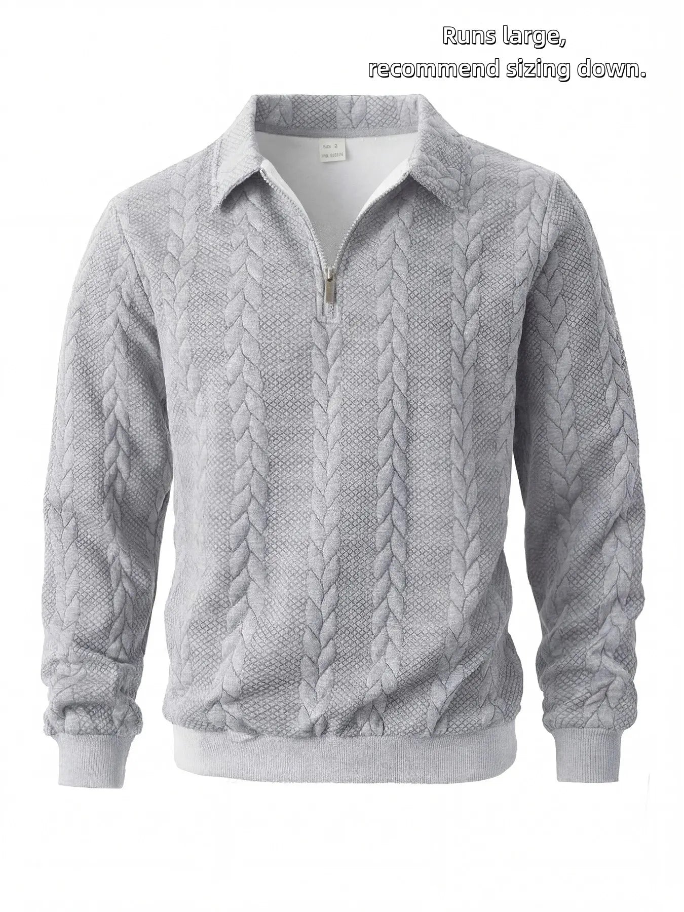 Classic men's half zip textured knit polo