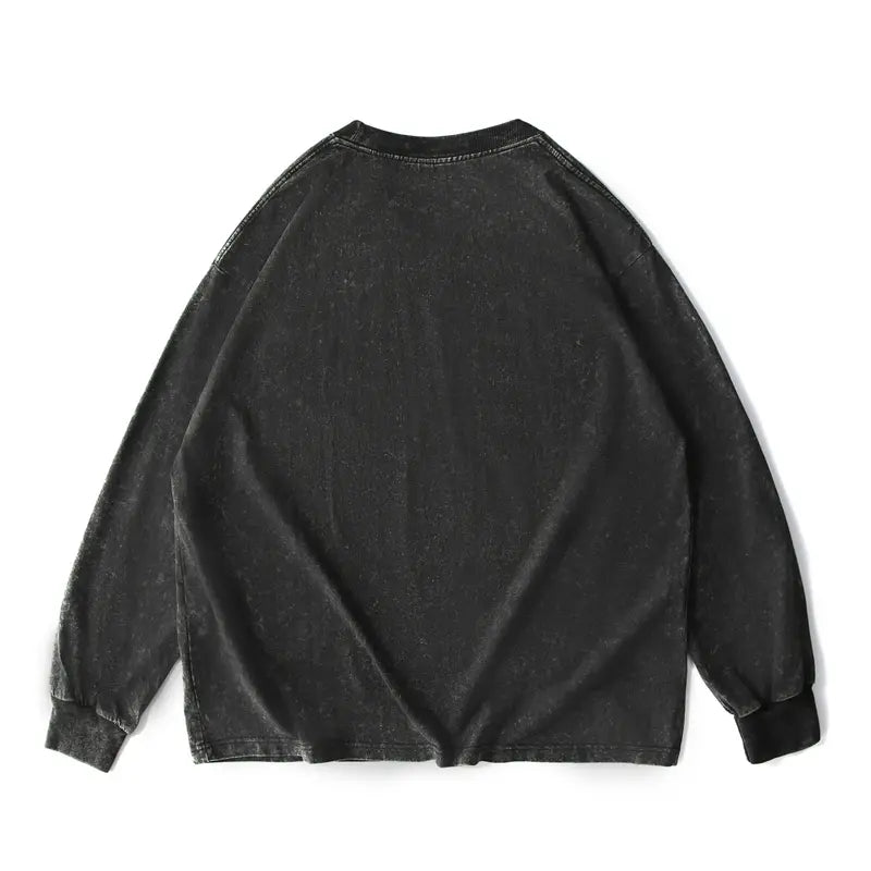 Men's oversized dropped shoulder washed long sleeve tee