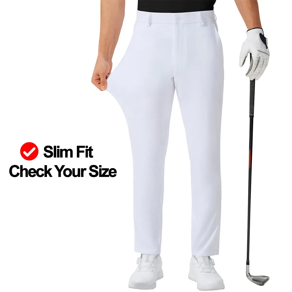 Men's Lightweight Golf Pants 30/32/34 Inch Inseam Breathable Quick Dry Work Trousers