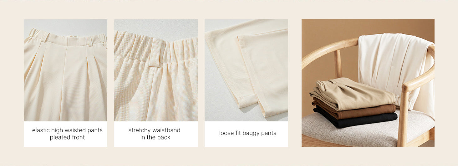 Elastic high waisted pants detail