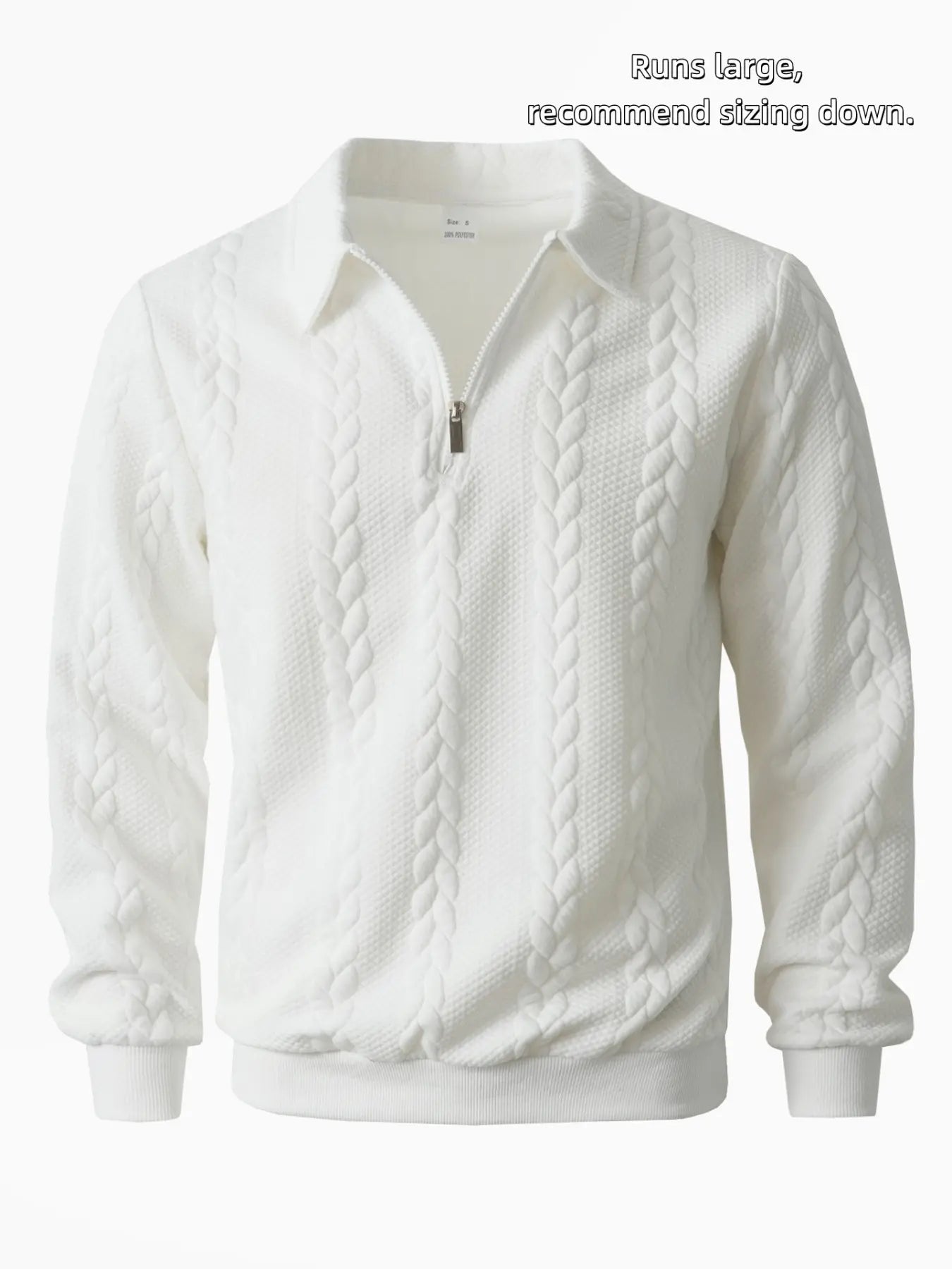 Men's textured polo sweater for everyday wear