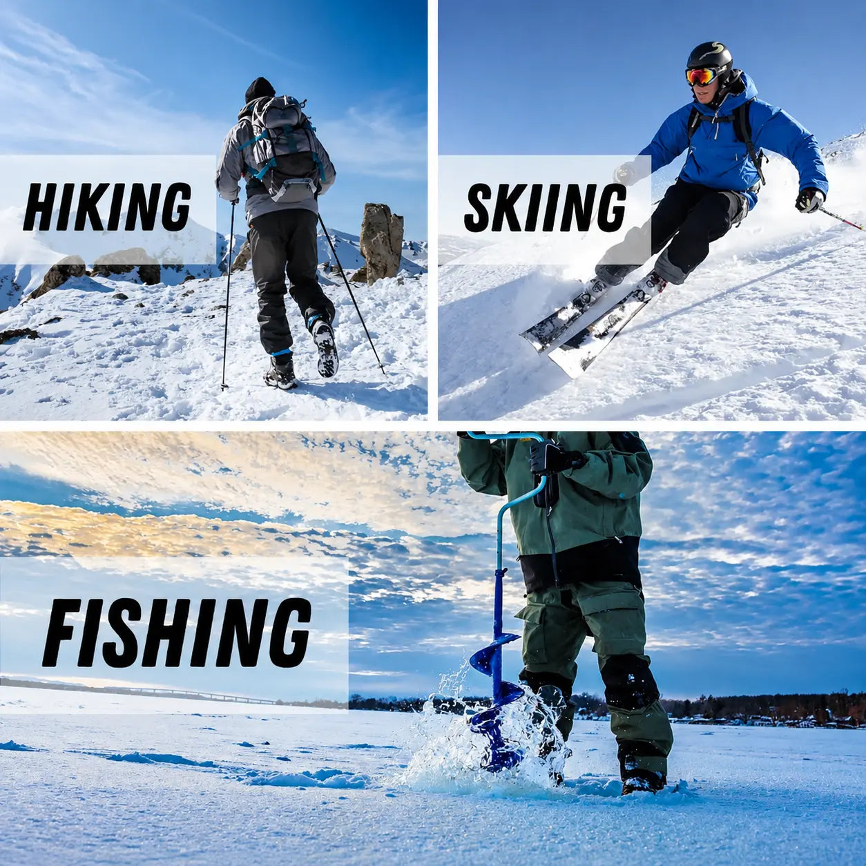 Men's water-resistant fleece-lined outdoor pants details