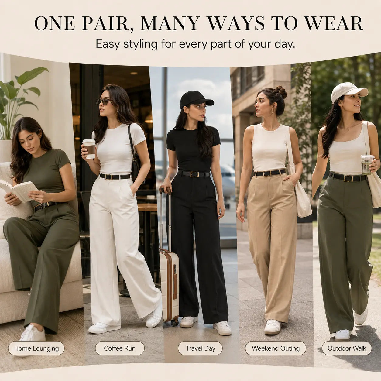 Smooth drape fabric of women's tailored trousers