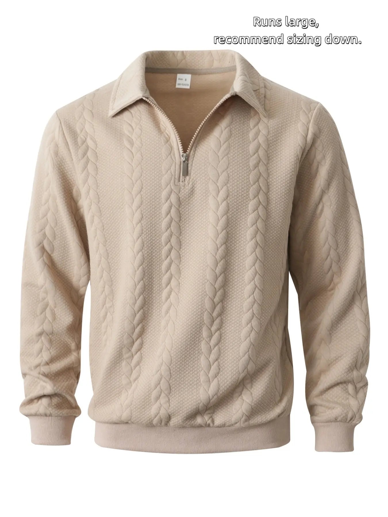 Men's relaxed half zip textured sweater fit