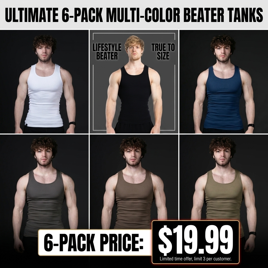 6-Pack Men's Lightweight Tank Tops – Summer Everyday Basics | $19.99