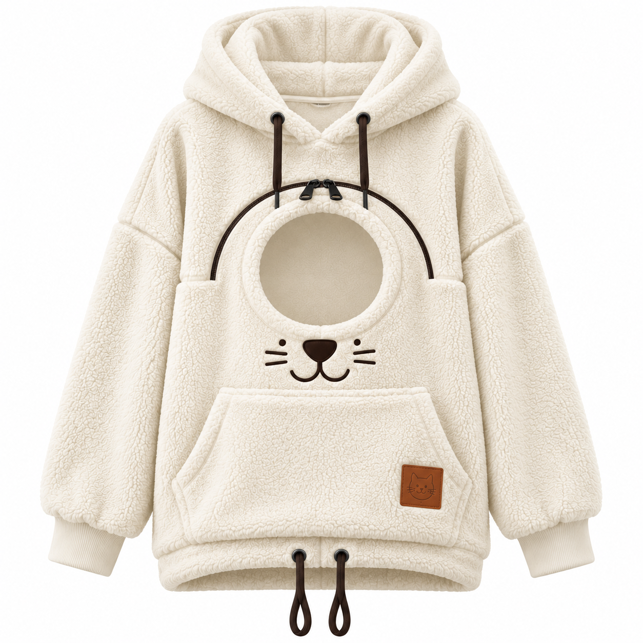 🍂 Purrfect Autumn™ Cat Cuddle Hoodie – Cozy Sherpa Fleece Pet Pouch Sweatshirt