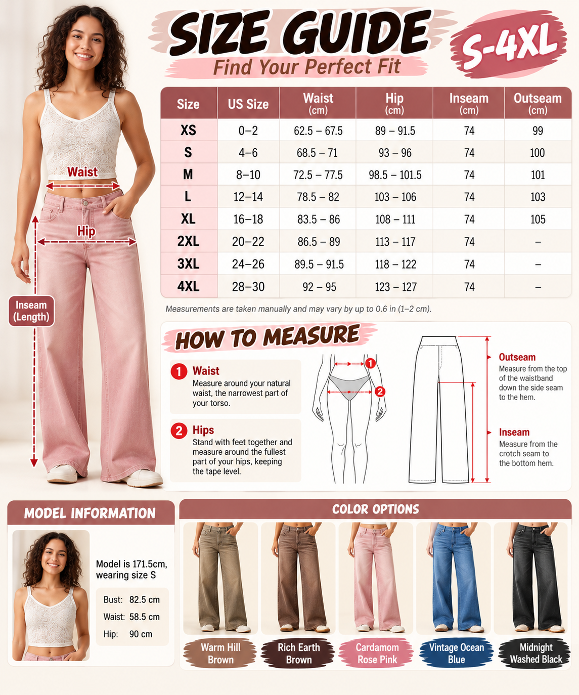 🔥 FALL SALE | 5 FOR ONLY $25.99! Women’s Asymmetric Low-Rise Wide-Leg Jeans – Stretch Denim Everyday Pants