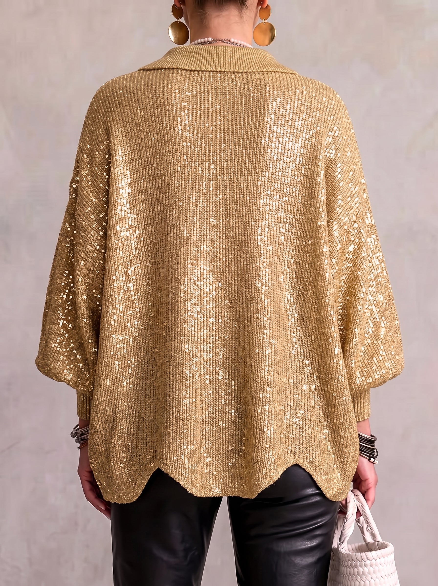 🔥 LAST DAY 49% OFF ⏰ Women's Oversized Collared Knit Cardigan – Soft Cozy Fit With Elegant Metal Buttons