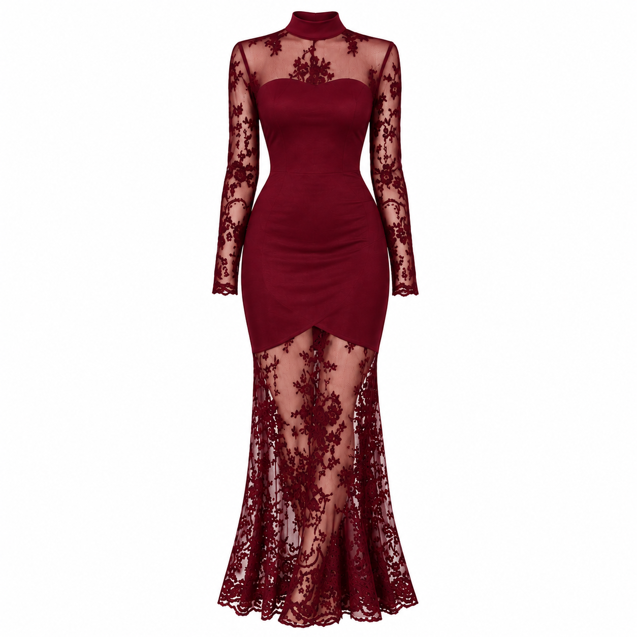 📢🎉50% Off!!!🛍️✨Women's long-sleeve maxi dress with lace insert