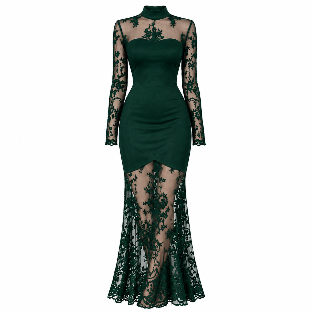 📢🎉50% Off!!!🛍️✨Women's long-sleeve maxi dress with lace insert