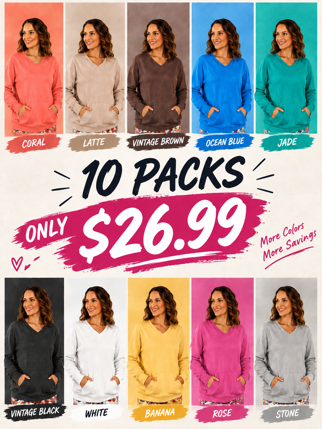 💚Cozy Campfire V-Neck Sweatshirt
