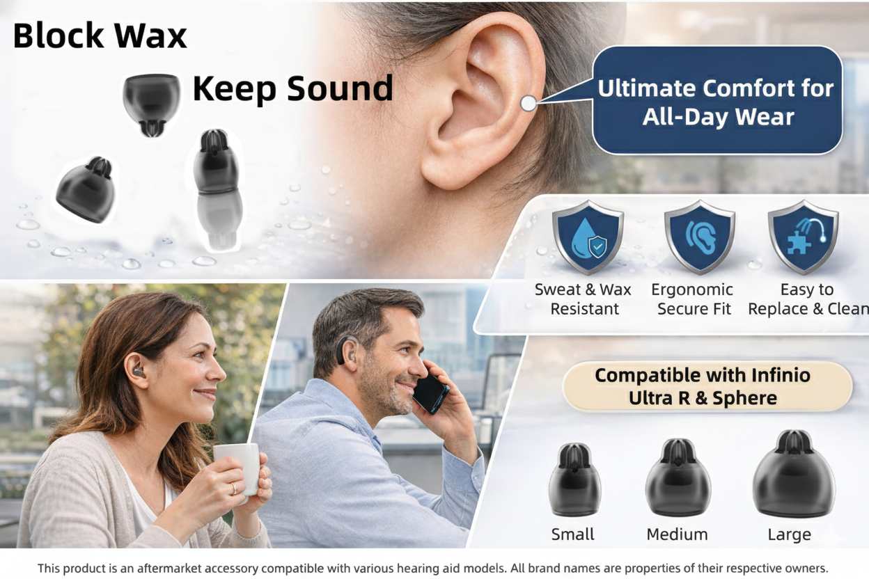 For Phonak hearing aids EasyGuard Vented Domes 7.5/ 9/11MM Hearing Aid Ear Tips