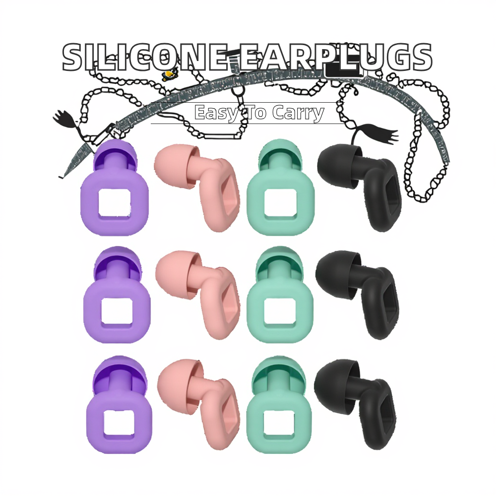 Soft Portable Silicone Earplug 2 Pairs Eartip Household Sundries Noise Reduction Hearing Protection Sleeping Included