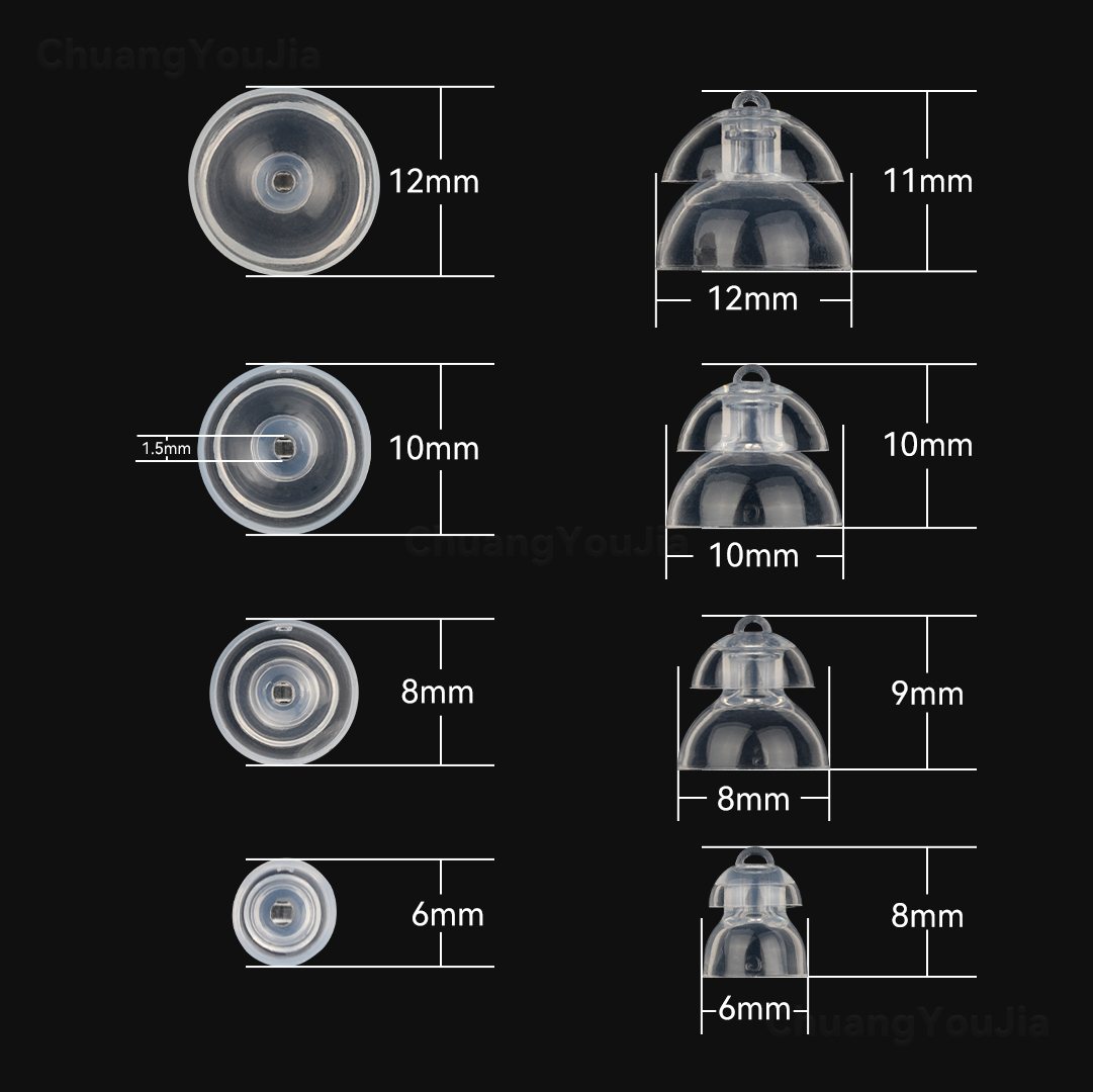 For Oticon hearing aids, MiniFit Power Hearing Aid Domes Silicone Replacement Ear Tips