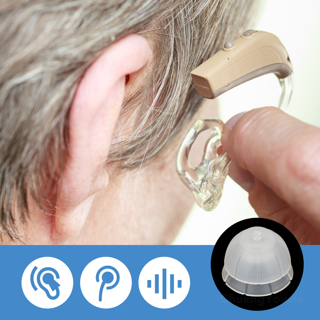 For RIC hearing aids, C1586 Closed Domes, Silicone Replacement Hearing Aid Domes, 10/12/14mm Optional
